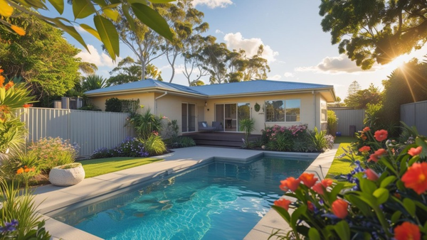 Professional pool cleaning service in action